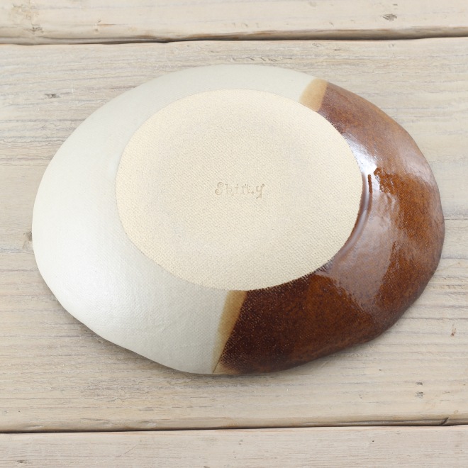 【益子焼】おしゃれ オーバル 中鉢 ボウル 肉球シリーズ 【単品1個】