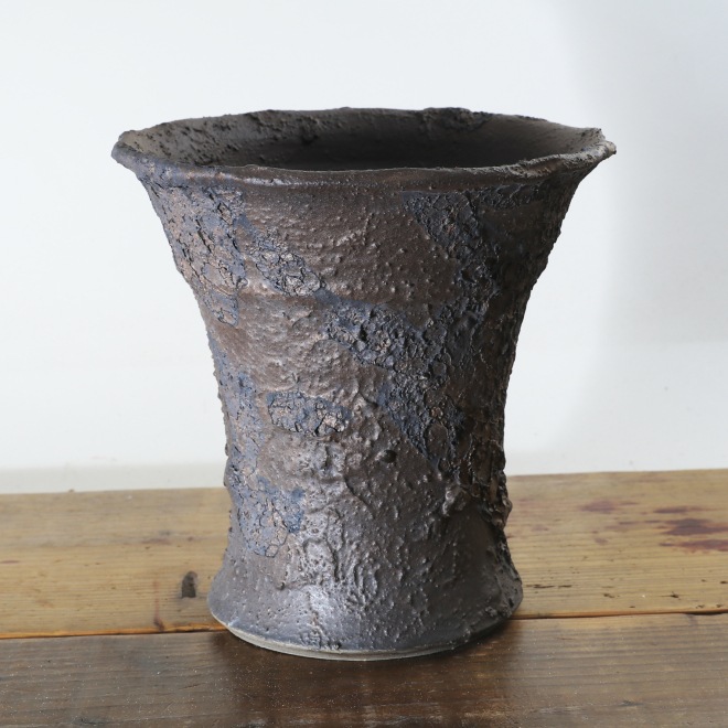 益子焼｜【益子焼】 6.1号鉢 高さ約18.5cm 植木鉢 陶器鉢 塊根植物