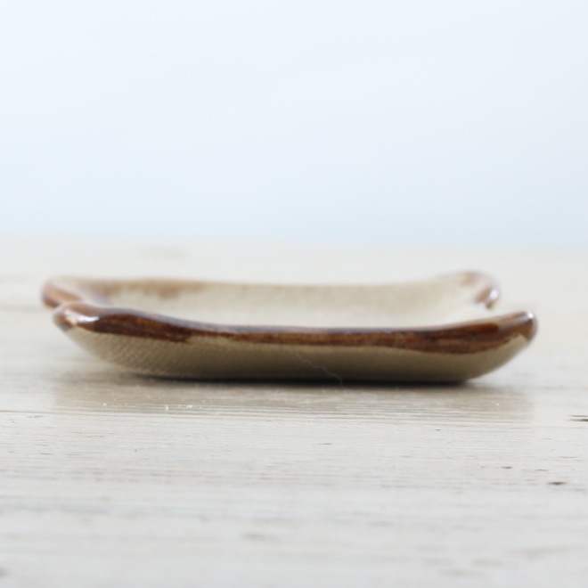 【益子焼】 おしゃれ 食パン風 小さな豆皿 小皿 NEW 【単品1枚】