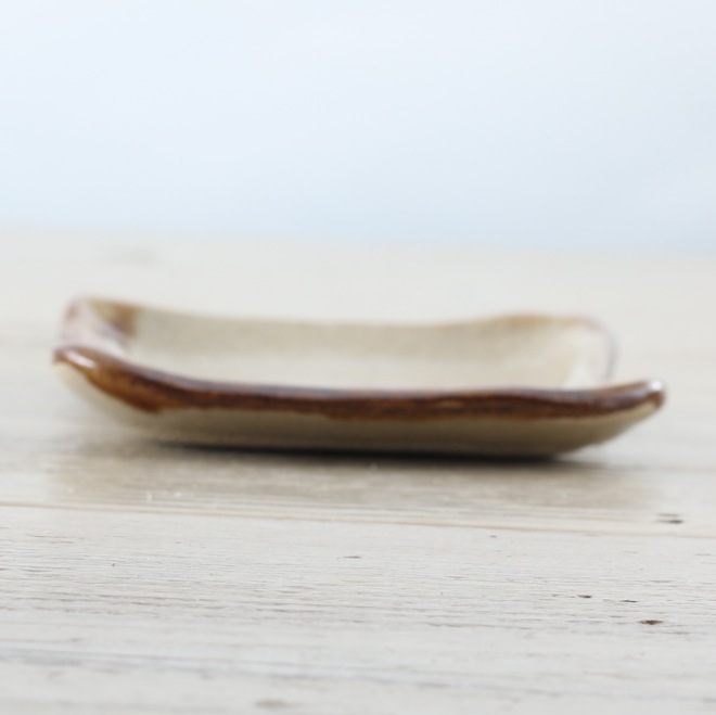 【益子焼】 おしゃれ 食パン風 小さな豆皿 小皿 NEW 【単品1枚】