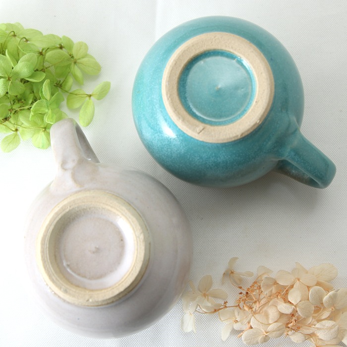 【益子焼】釉シリーズ　ふうせん風に膨らんだ花形マグカップ　【単品１個】
