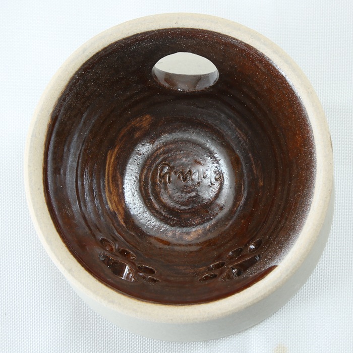【益子焼】 フードボウル ペット 餌入れ おしゃれ 食器 陶器 釉薬シリーズ 肉球を描いたフードボウル 【単品1個】