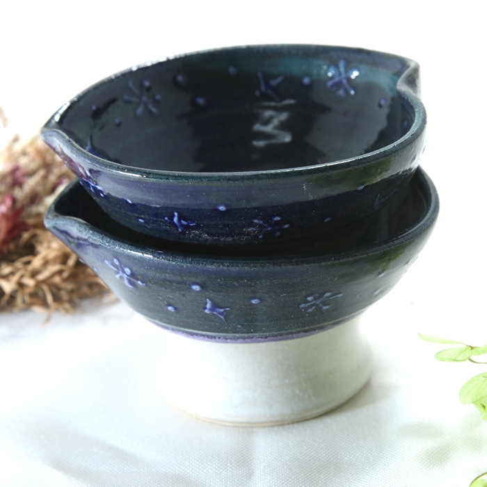 【益子焼】夜空のようなロマンチックなヨーグルト小鉢 アイスクリーム小鉢 ミニパフェ小鉢【単品1個】