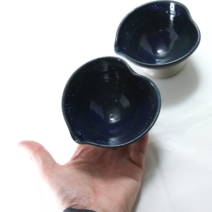 【益子焼】夜空のようなロマンチックなヨーグルト小鉢 アイスクリーム小鉢 ミニパフェ小鉢【単品1個】