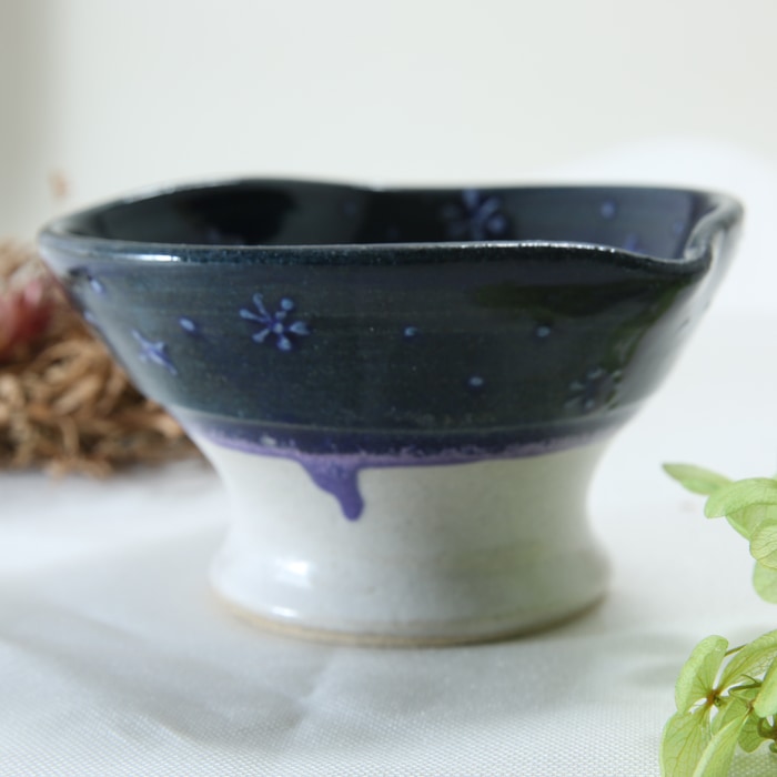 【益子焼】夜空のようなロマンチックなヨーグルト小鉢 アイスクリーム小鉢 ミニパフェ小鉢【単品1個】