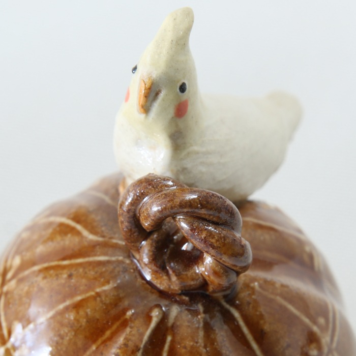 益子焼｜【益子焼】 オカメインコ 小物入れ ジュエリーボックス