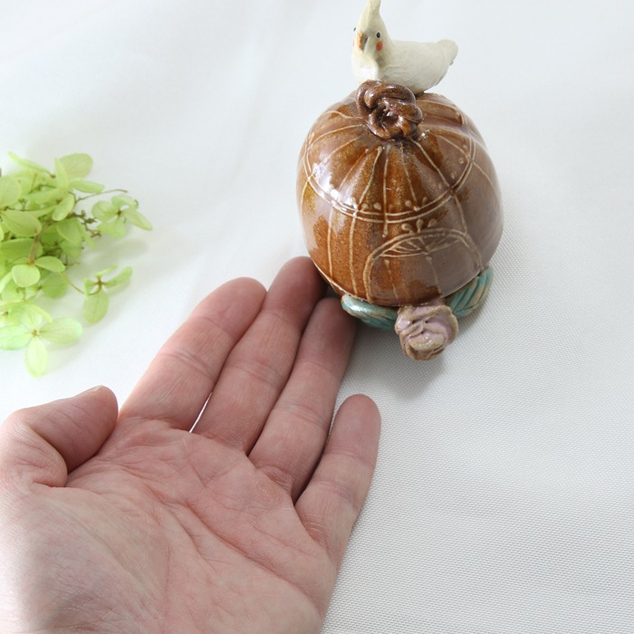 益子焼｜【益子焼】 オカメインコ 小物入れ ジュエリーボックス