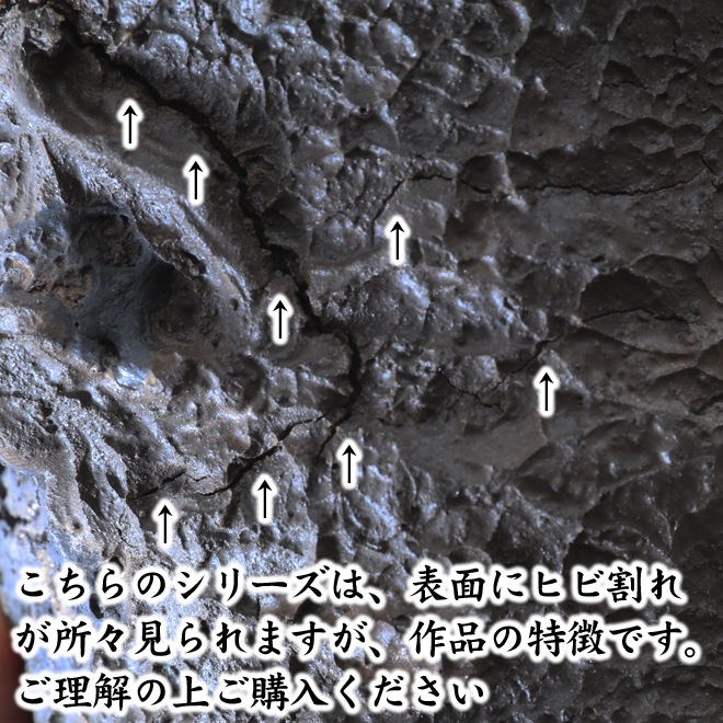 【益子焼】 3号鉢 高さ約9cm 植木鉢 陶器鉢 塊根植物 コーデックス アガベ 【溶岩流lavaシリーズ】 作家 陶芸家 横山雄一作