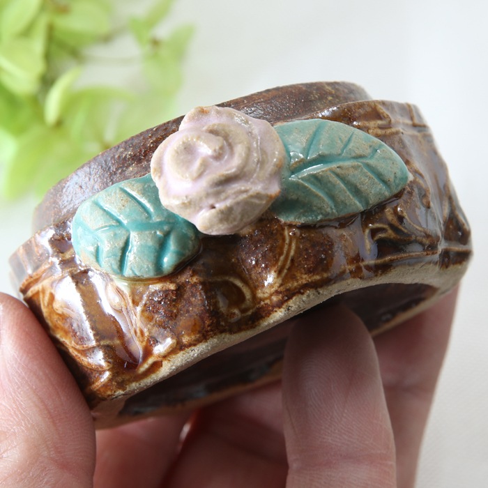 【益子焼】 オカメインコ　小物入れ ジュエリーボックス　おしゃれ　一点物　高さ約12cm