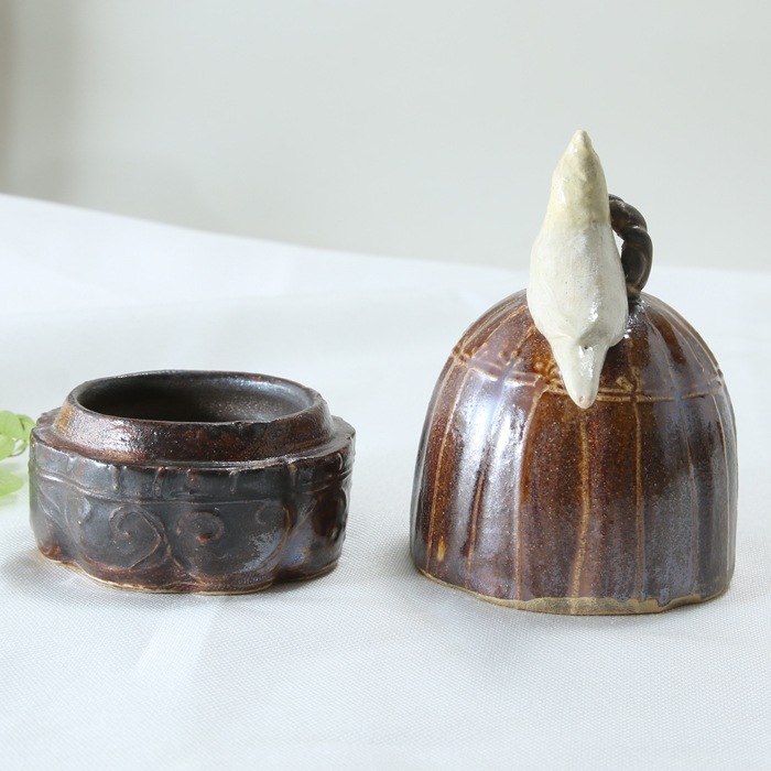 【益子焼】 オカメインコ　小物入れ ジュエリーボックス　おしゃれ　一点物　高さ約12cm