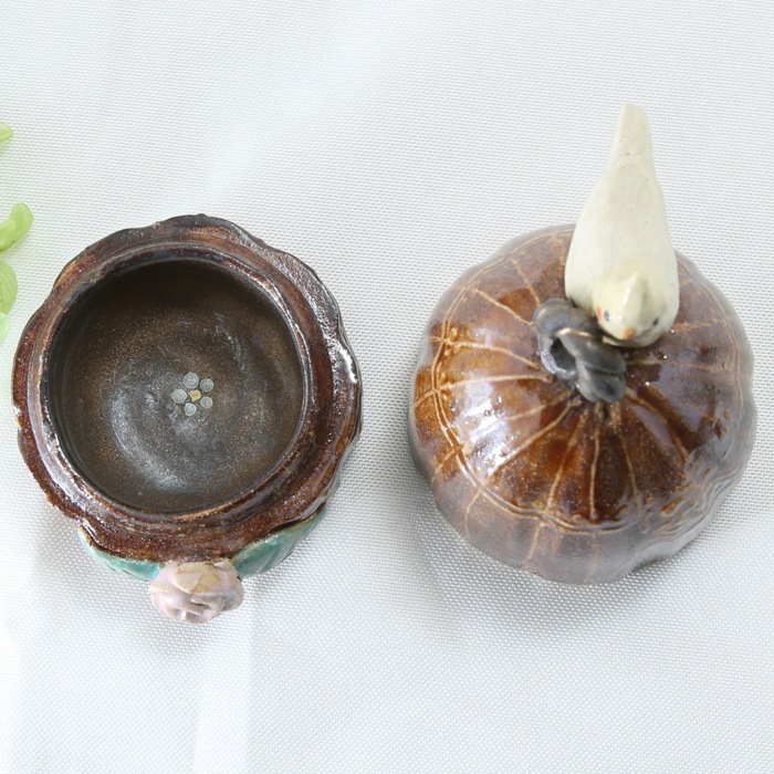 【益子焼】 オカメインコ　小物入れ ジュエリーボックス　おしゃれ　一点物　高さ約12cm