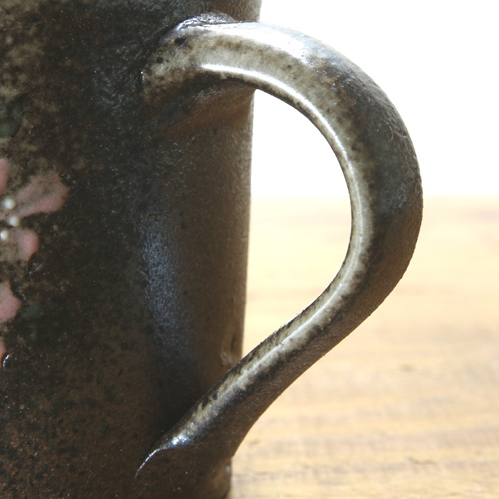 【益子焼】 マグカップ 寸胴 ふだん使いのサイズ さくら桜 単品1個