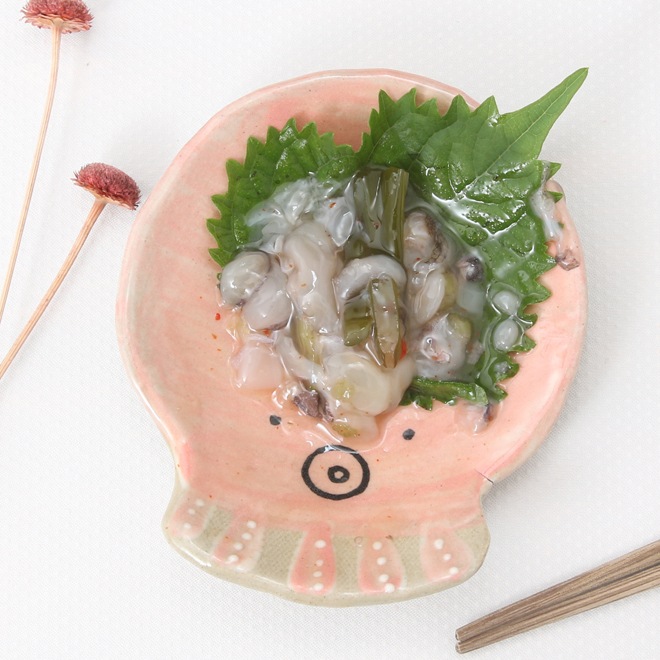 【益子焼】おしゃれ 海の生き物たちシリーズ タコ タコの小皿 豆皿 【単品1枚】