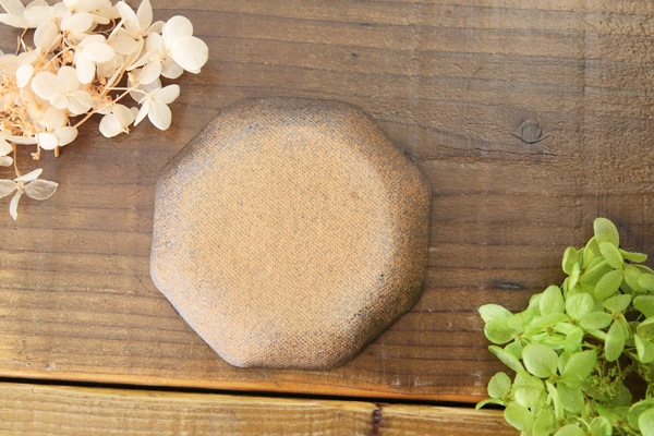 益子焼 炭化焼シリーズ  八角小皿 豆皿 約10cm さくら桜シリーズ 単品1枚