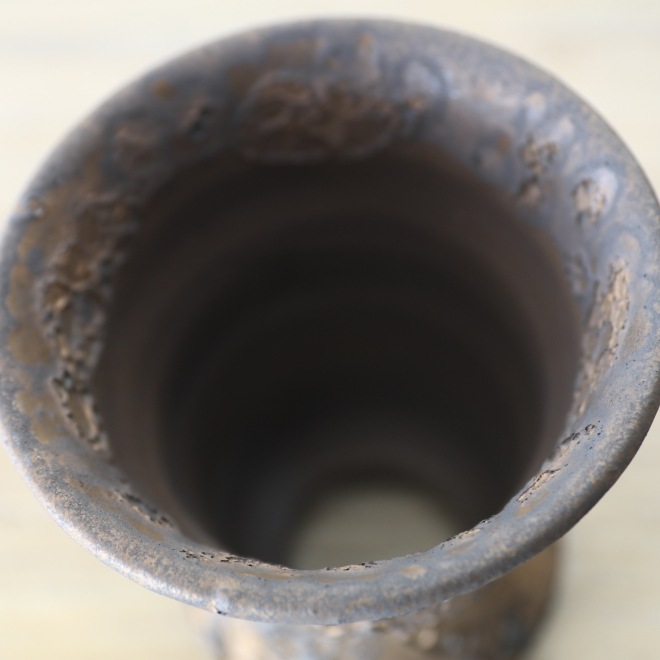 【益子焼】 3.6号鉢 高さ約12.5cm 植木鉢 陶器鉢 塊根植物 コーデックス アガベ サボテン 【NEW銀河鉢クレーター】 作家 陶芸家 横山雄一作