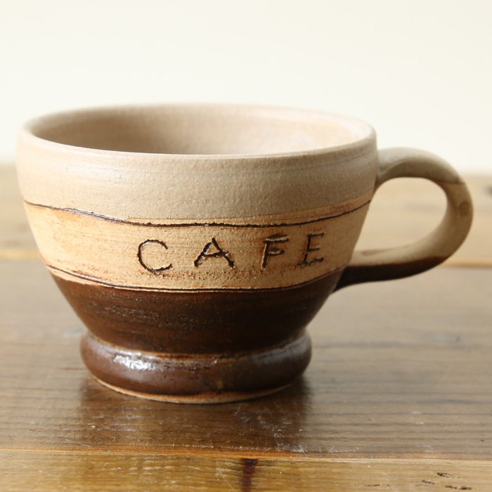 【益子焼】 こどものスープマグカップ マグカップ 子供用 小さめ 釉薬を筆で塗ったレトロな風合い CAFE 【単品1個】