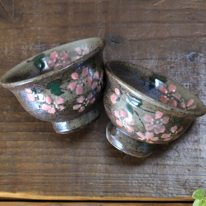 【益子焼】 酒器 酒器セット とっくり 徳利 ぐい呑 お猪口 さくら桜 【とっくり１個・ぐい呑２個のセット】