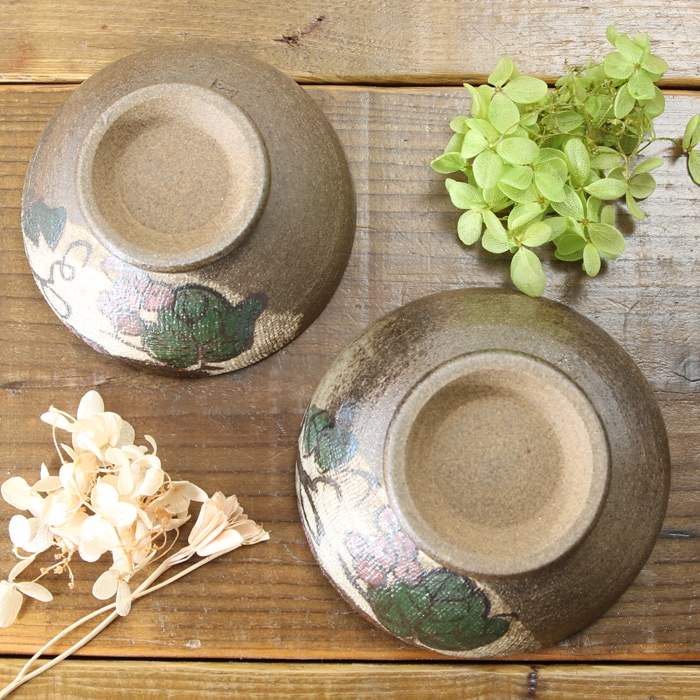 【益子焼】布目ぶどうの夫婦茶碗