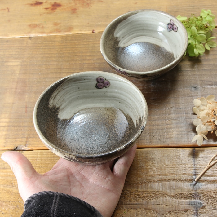 【益子焼】布目ぶどうの夫婦茶碗