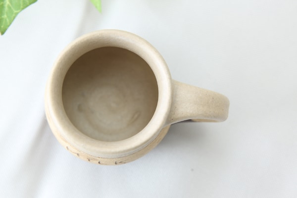 【益子焼】釉シリーズ 小さな手付きカップ MILKデザイン【単品1個】