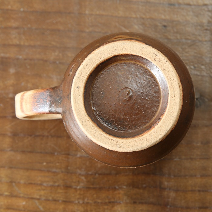 【益子焼】 こどもの小さめミニミニマグカップ 前菜スープ用 小さめスープマグカップ　子供用　小さめ　釉薬を筆で塗ったレトロな風合い MILK 【単品１個】