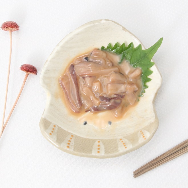 【益子焼】おしゃれ 海の生き物たちシリーズ イカ イカの小皿 豆皿 【単品1枚】
