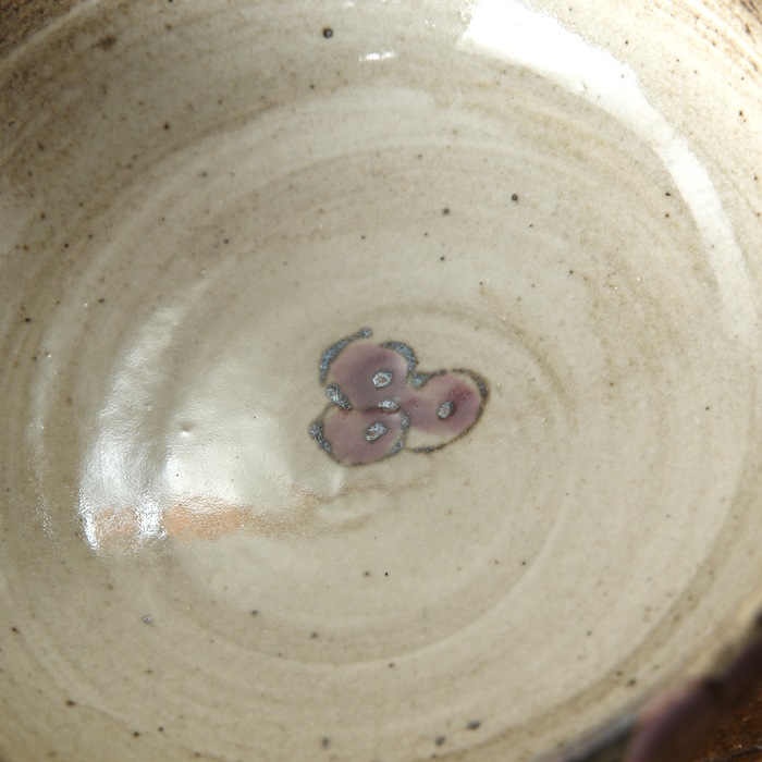 【益子焼】 グラタン皿 スープ碗 布目ぶどう模様 両手付きの浅めグラタン皿【ソーサー付き・単品１客】