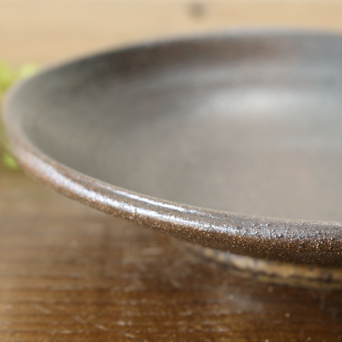 【益子焼】 グラタン皿 スープ碗 布目ぶどう模様 両手付きの浅めグラタン皿【ソーサー付き・単品１客】