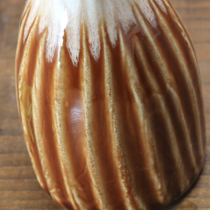 【益子焼】 釉シリーズ 酒器セット 酒器揃え しのぎ 白と茶系色 【とっくり１本・おちょこ２個のセット】
