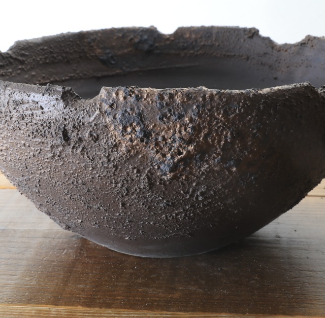 【益子焼】 8.6号鉢 高さ約12cm 植木鉢 陶器鉢 塊根植物 アガベ サボテン コーデックス 【砂漠シリーズ】 作家 陶芸家 横山雄一作 一点物