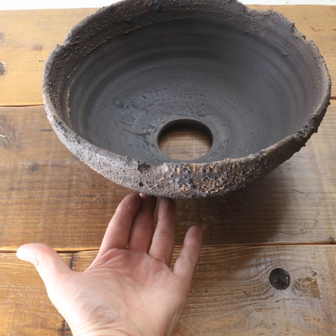 【益子焼】 8.6号鉢 高さ約12cm 植木鉢 陶器鉢 塊根植物 アガベ サボテン コーデックス 【砂漠シリーズ】 作家 陶芸家 横山雄一作 一点物