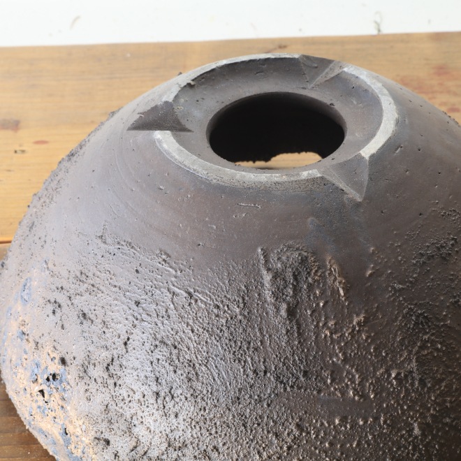 【益子焼】 8.6号鉢 高さ約12cm 植木鉢 陶器鉢 塊根植物 アガベ サボテン コーデックス 【砂漠シリーズ】 作家 陶芸家 横山雄一作 一点物