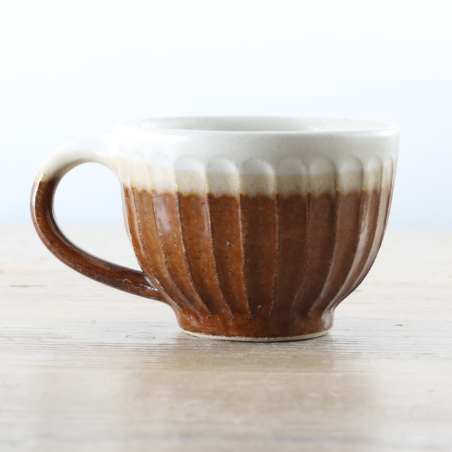 【益子焼】 珈琲カップ コーヒーカップ しのぎ 【カップのみ単品販売】