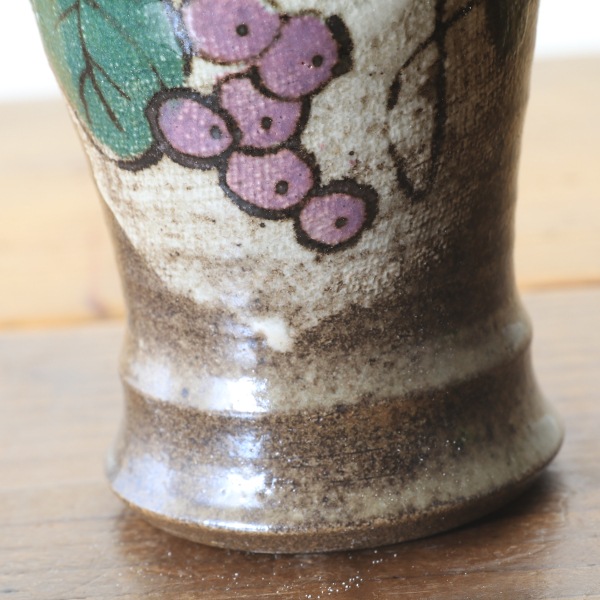 【益子焼】こだわりのお手頃タンブラー 布目ぶどう NEWデザイン 【単品１個】