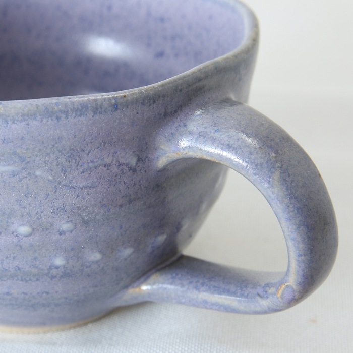 【益子焼】釉シリーズ　深さのあるカフェオレ　スープカップ　いっちん　まだらバイオレット【単品１個】