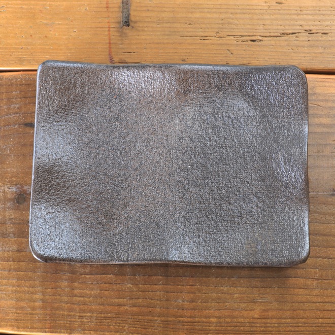 【益子焼】 14.5cm×20cm 角皿 板皿 長皿 串皿 天ぷら皿 にぎり寿司皿 魚皿 刺身皿 炭化焼無地 【単品１枚】