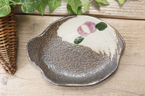 【益子焼】たたら作りのレモン形皿【単品１枚】