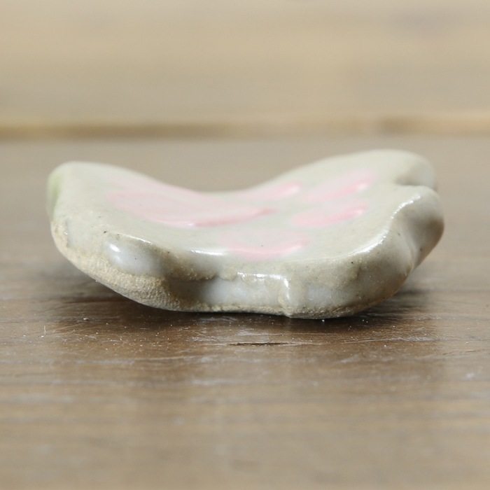 【益子焼】釉薬シリーズ ワンニャンの手のような ピンク肉球の箸置き 【単品1個】