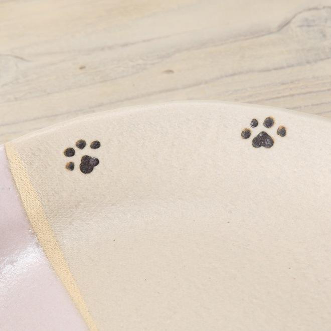 【益子焼】 肉球 シンプル丸形の深さのあるパスタ皿（サイズ大）約24cm 益子薄桃釉【単品１枚】