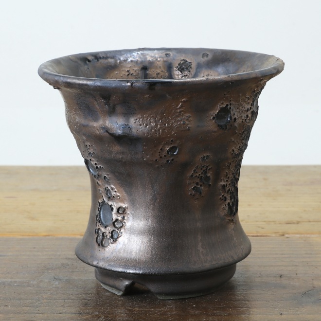【益子焼】 3.9号鉢 高さ約11.7cm 植木鉢 陶器鉢 塊根植物 アガベ サボテン コーデックス 【釉美シリーズ】 作家 陶芸家 横山雄一作 一点物