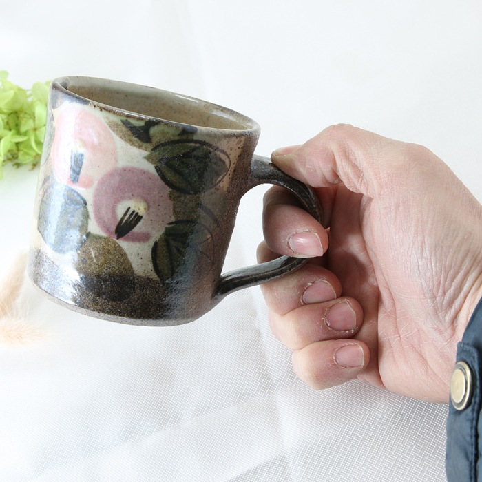 【益子焼】 マグカップ 寸胴マグカップ 陶器 日本製 おしゃれ 優しい風合いのつばきシリーズ【単品１個】