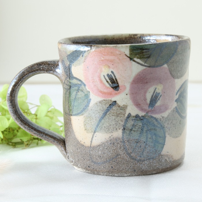 【益子焼】 マグカップ 寸胴マグカップ 陶器 日本製 おしゃれ 優しい風合いのつばきシリーズ【単品１個】