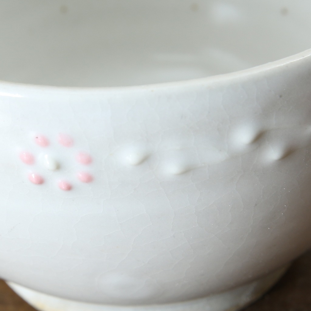 【益子焼】いっちん お花模様 両手取っ手のスープ碗【単品１個】