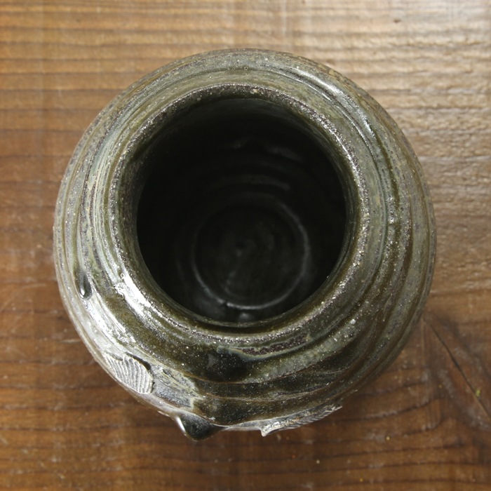 【益子焼】 花器 花瓶 花びん フラワーベース 花生け 花活け 壺 つぼ 壷 作家のこだわり 赤貝文様花器　高さ14.5cm 1点もの ( 定年 退職 贈り物 退職祝い 退職記念 自分へのご褒美 などの贈り物に )