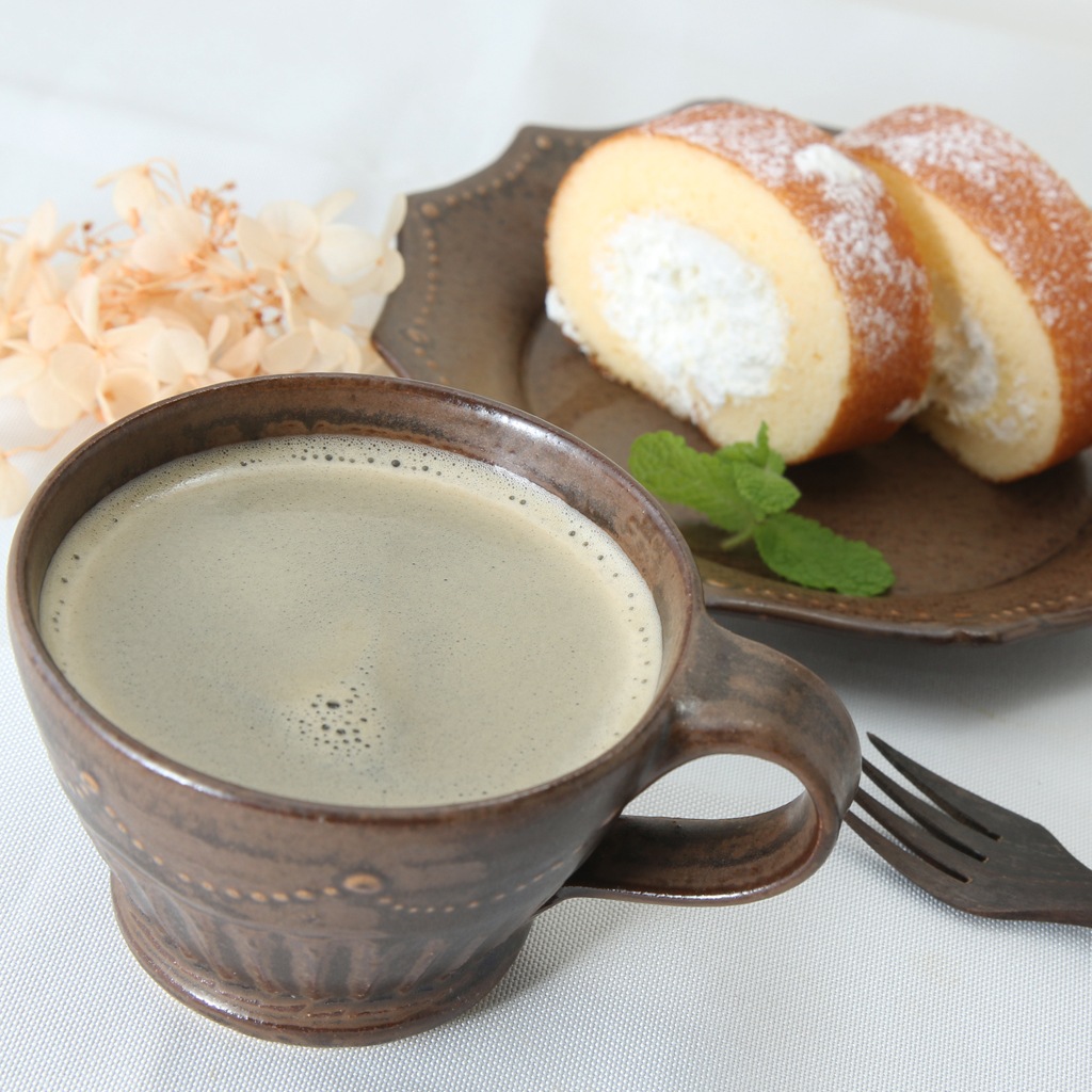 【益子焼】 コーヒーカップ＆ソーサー いっちんドット柄 レトロ焦げ茶 釉薬シリーズ 単品１客