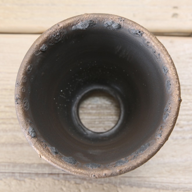 【益子焼】 2.8号鉢 植木鉢 陶器鉢 塊根植物 アガベ サボテン 【NEW銀河鉢クレーター・Black&Gold】 高さ約8cm 作家 陶芸家 横山雄一作