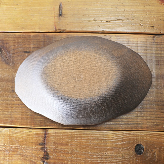 【益子焼】お蕎麦 カレー皿に たたら作り オーバル 変形 盛り鉢 刷毛目模様【単品１枚】