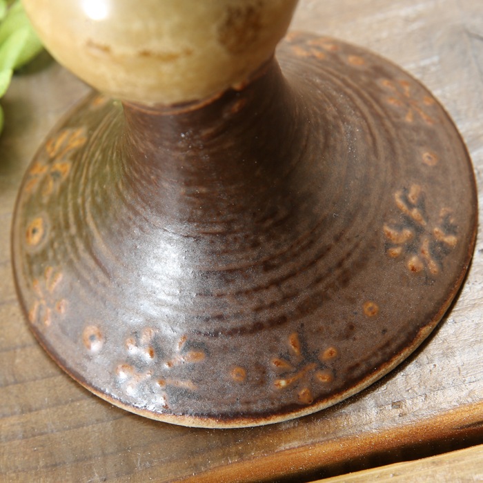 【益子焼】釉シリーズ　縁をカットした洋風デザイン　２種釉薬のいっちんシャンパンカップ　ワインカップ　シャンパングラス　【単品１個】