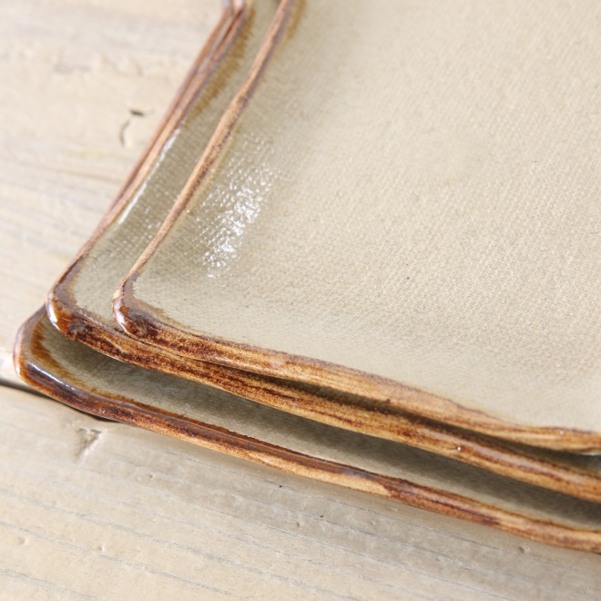 【益子焼】 おしゃれ 食パン風のお皿 NEW　【単品１枚】