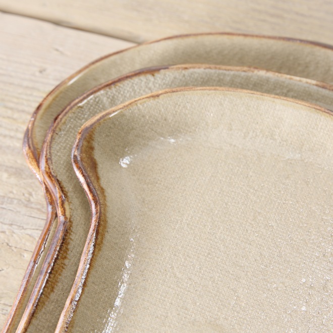 【益子焼】 おしゃれ 食パン風のお皿 NEW　【単品１枚】